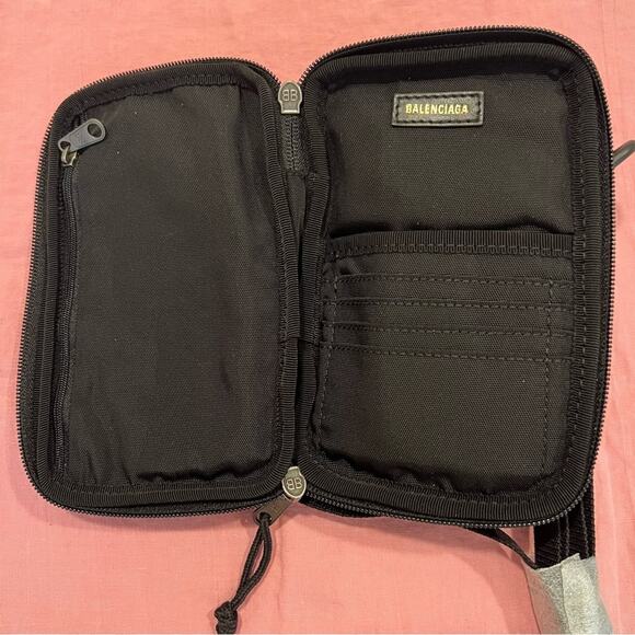 Balenciaga Explorer Crossbody Messenger Bag Nylon Black NWT AUTHENTIC fruit logo - Picture 3 of 7